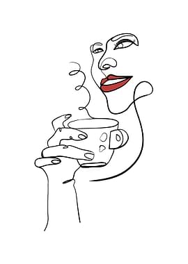 Woman holds coffee cup