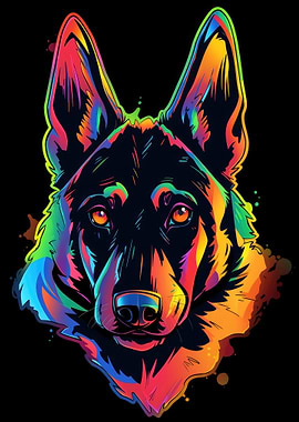 Dog Animal Neon Pet Friend