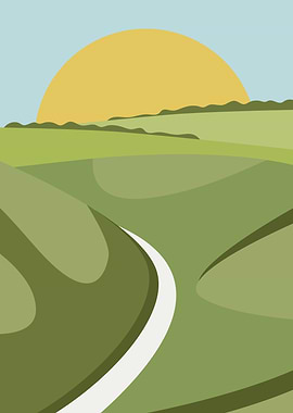 Sunny valley landscape