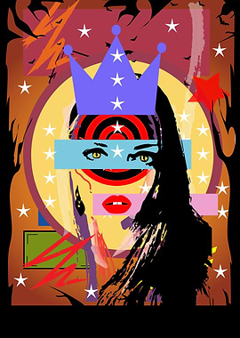 Queen with crown and moonl