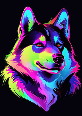 Dog Animal Neon Pet Friend