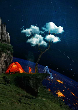 Hiking Space Halftone