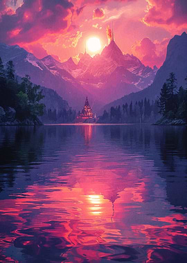 Sunset Mountain Landscape