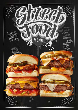 Street Food many Burgers