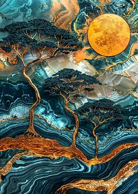 Abstract Gold Savannah