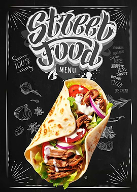 Street Food Kebab Wrap