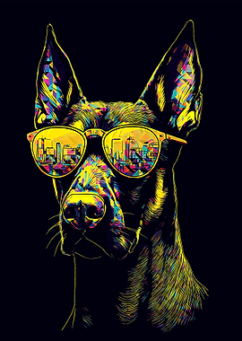 Dog style pop art