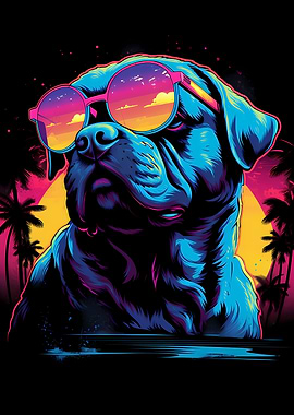Retro Bulldog Miami Vice