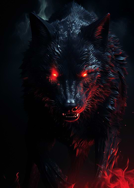 black Wolf red eyes