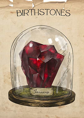 january birthstone poster