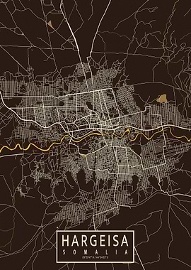 Hargeisa City Map Pastel