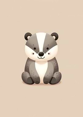 Cute Badger Woodland Theme