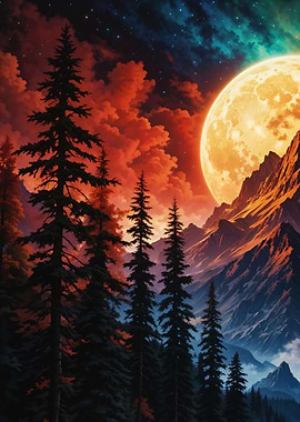 Moonlight in the mountains