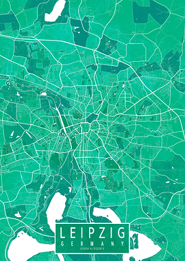 Leipzig Map Watercolor