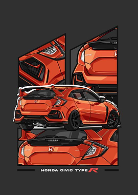 honda civic type r orange