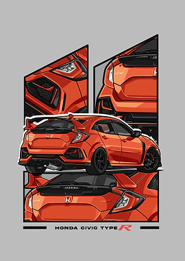 honda civic type r orange