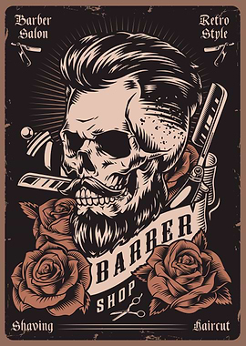 Barbershop Skull Scisors