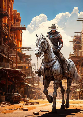 Cyberpunk Robotic Cowboy