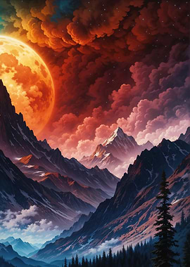 Moonlight in the mountains