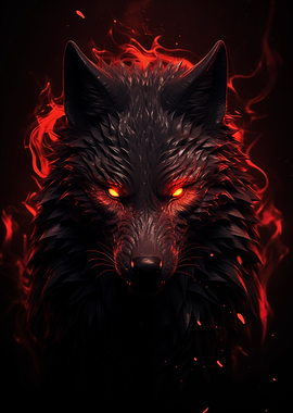 black Wolf red eyes