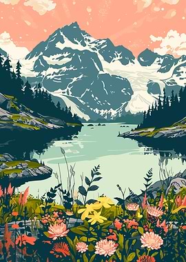 Alaska Glacier Lake Art