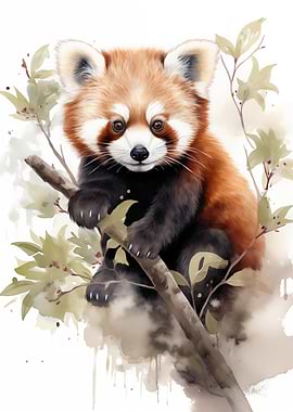 Red Panda Watercolor