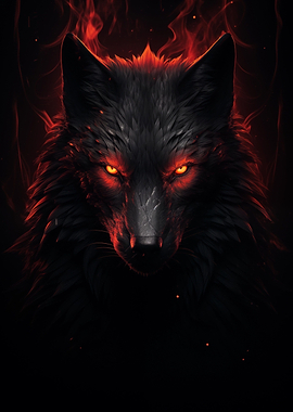black Wolf red eyes