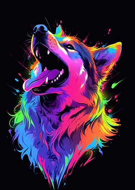 Dog Animal Neon Pet Friend