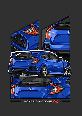 honda civic type r blue