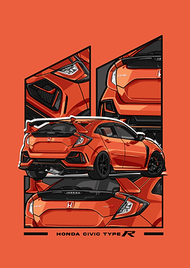 honda civic type r orange