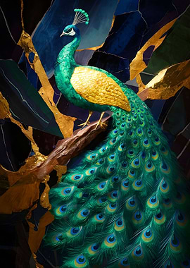 golden abstract Peacock