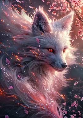 white kitsune fox head