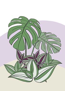 Plants and white flower 1