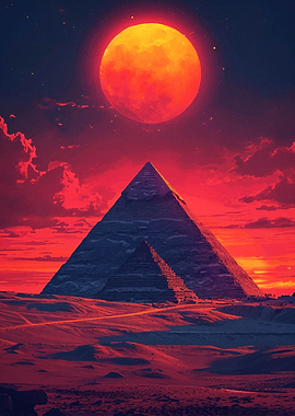 Egyptian Pyramid Sunset