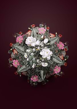 White Rose Flower Wreath