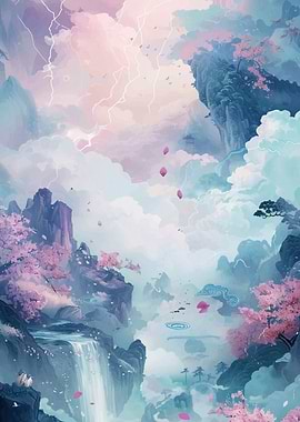Cherry Blossom Landscape