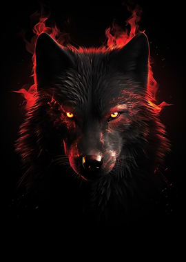 black Wolf red eyes