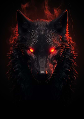 black Wolf red eyes