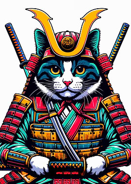 cat samurai funny