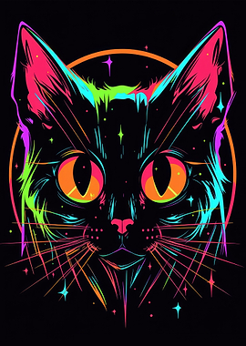 Cat Animal Neon Pet Friend