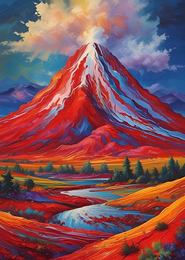 Volcano Painting