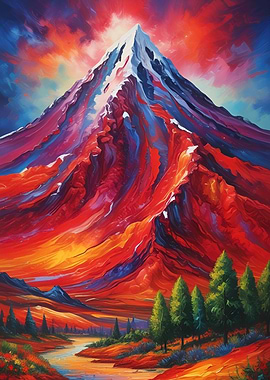 Volcano Painting