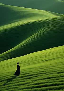 Women in Green Landscape