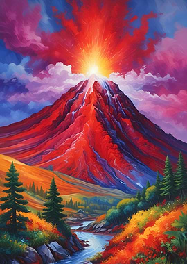 Volcano Painting