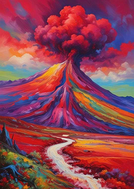 Volcano Painting