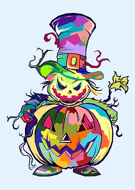 Pumpkin halloween pop art