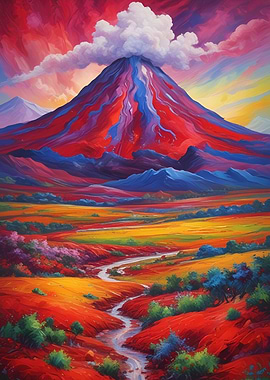 Volcano Painting