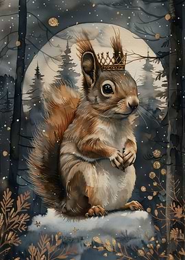Whimsical Squirrel Artwork
