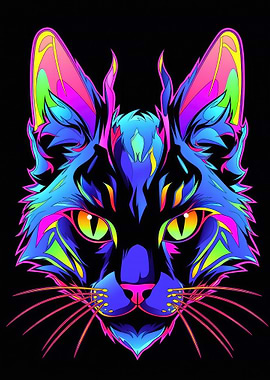 Cat Animal Neon Pet Friend