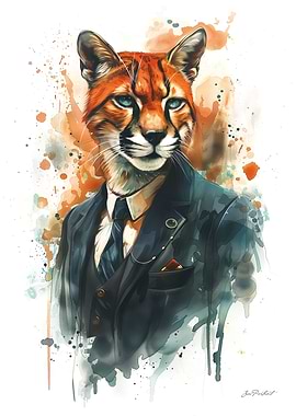 Cougar Painting Portrait